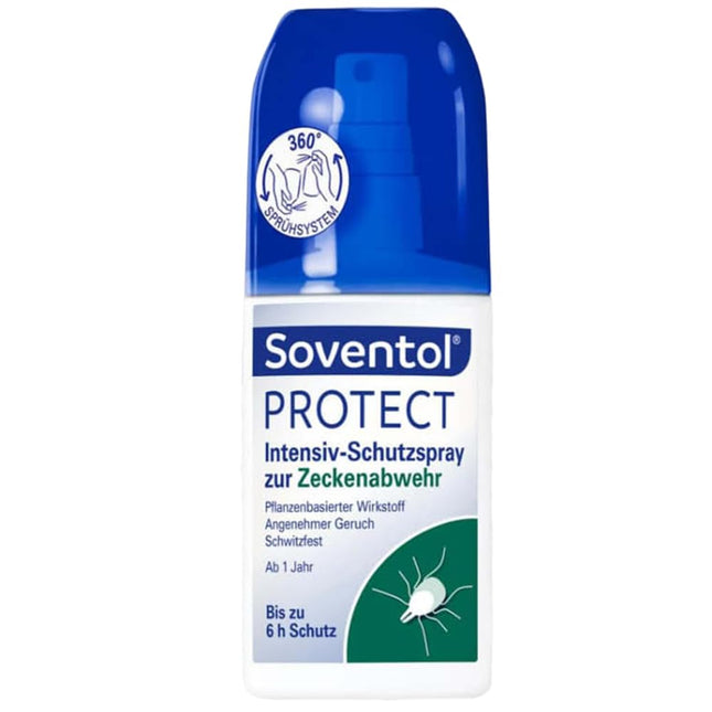 Soventol Protect Tick Intensive Protection Spray 100 ml for tick repellent - for body &amp; clothing - from 1 year - well tolerated - pleasant smell