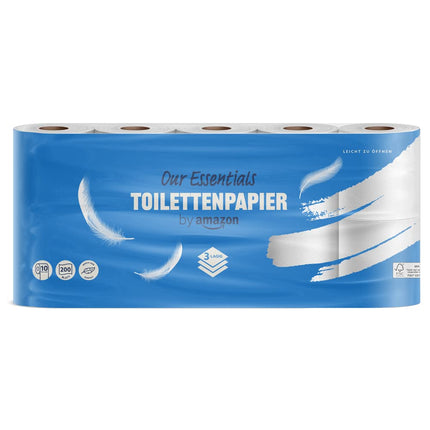 by Amazon Toilet Paper, 3-Ply, 10 Rolls (10 Rolls, 1 Pack) 200 Sheets per Roll, FSC-Certified