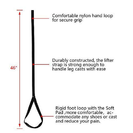 Leg Lifter-Thigh Lifter, Rigid Leg Lifter with Hand and Foot Straps, 44-Inch Mobility Aids for Elderly, Disabled and Handicapped, for Wheelchair, Bed, Car, Couch