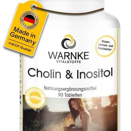 Choline &amp; Inositol - 90 tablets - high-dose &amp; vegan - with choline bitartrate | Warnke Vitalstoffe - German pharmacy quality