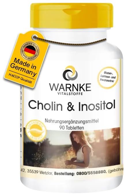 Choline &amp; Inositol - 90 tablets - high-dose &amp; vegan - with choline bitartrate | Warnke Vitalstoffe - German pharmacy quality