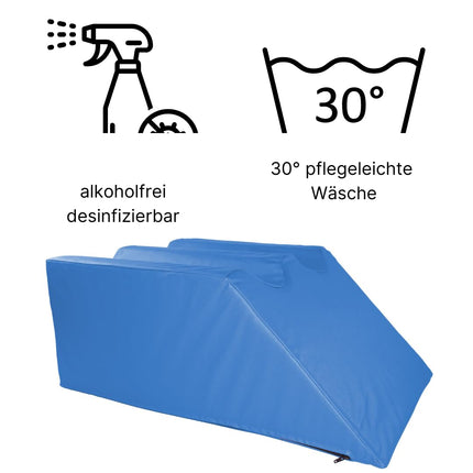 ATC Handels GmbH Lymphatic drainage wedge with artificial leather cover and ether foam filling Two leg recesses - for massage (red, two leg recesses)