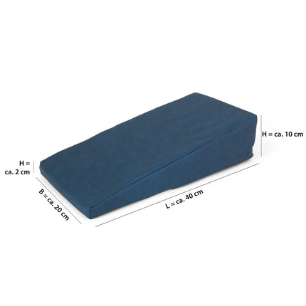 AFH Hand Positioning Wedge Quality | approx. 40 x 20 x 2-10 cm | high-quality artificial leather cover (blue-turquoise)