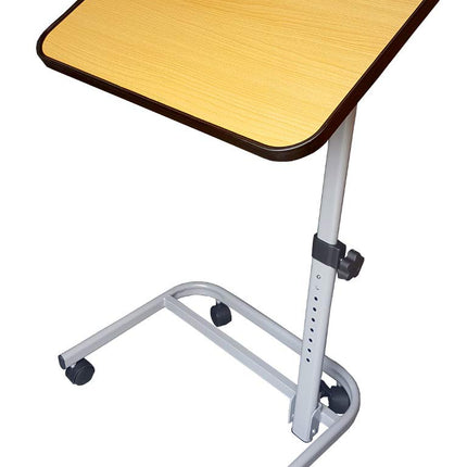 FabaCare RMF side table, height-adjustable bedside table on casters, very stable, table for bed with incline, foldable, angle adjustable, brown