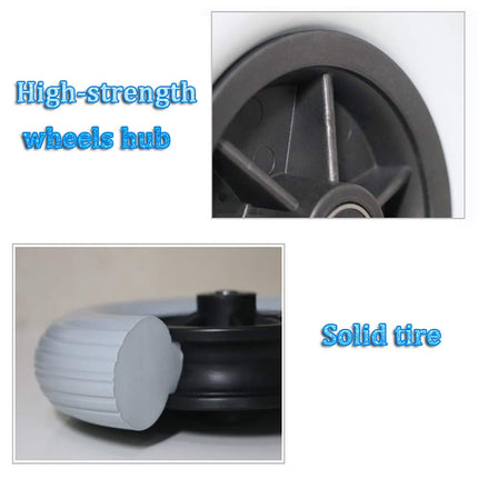 1 Pair of Wheelchair Wheels Front Small Wheels Wear-resistant Solid Tire 20 cm (8 inches), For Replacement of Wheelchair Walking Aid Gray