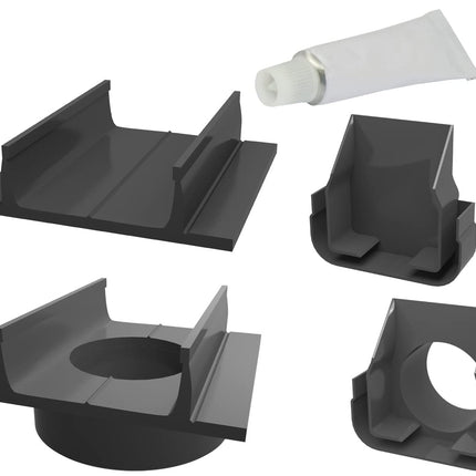 Design drainage channel set 4.00 m | Aluminum black | Type 65x60 (Slimline drainage channels)