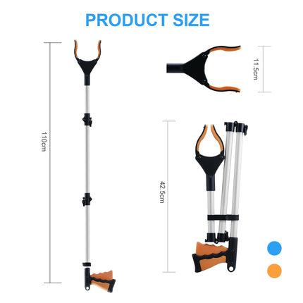 Feelhap 2 Pack Foldable Grabbers, 112cm Grabbers for Seniors with Magnetic Tips, 90° Rotatable Grabber Garbage Tongs Grabber, Garden Grabber Telescopic Grabber Long Grabber Tool Grabber Aid for People