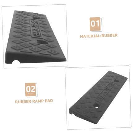 ULTECHNOVO 2 Pack Threshold Ramps for Loading and Stairs – Easy-to-Install Robust Rubber Ramp for Vehicles and Wheelchair Access