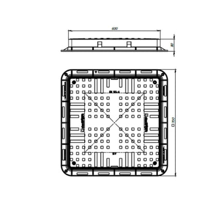 Manhole cover 700mmx700mm inspection shaft manhole cover KG pipe well cover drainage cover cover