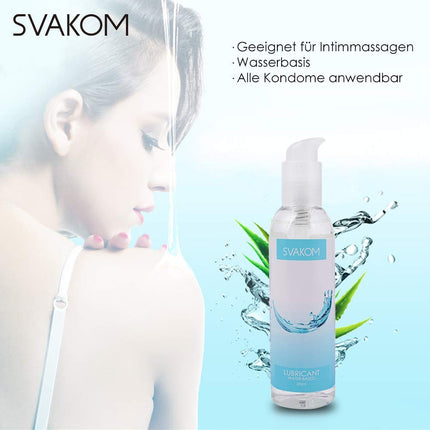 SVAKOM Deluxe Water-Based Lubricant Neutral, Silicone-Based Lubricant, Water-Based, Silky, 200ml Lubricant, Water-Based Lubrication, Gel Water-Based, Lube Waterbase