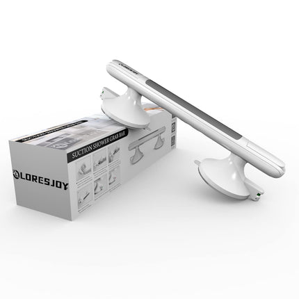 LORESJOY Shower Handle Suction Cup, MAX 110KG Removable Grab Bar with Suction Cup, Grab Bar Shower without Drilling, Grab Bars for Seniors, Bathtub Handle without Drilling