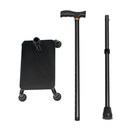 Stair climbing stick, balance walking stick with base, adjustable walking stick made of aluminum and iron, for seniors and mobility aids (max. load capacity 150 kg)