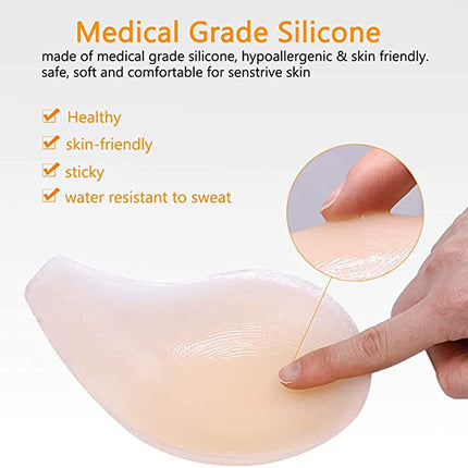 DFGGE Self-adhesive Triangle Breast Prosthesis Cup AA- F Silicone Breast Forms 200-1200G Reusable Fake Breast For Crossdresser Transgender Mastectomy, Nude, B~cup（400g/pair）