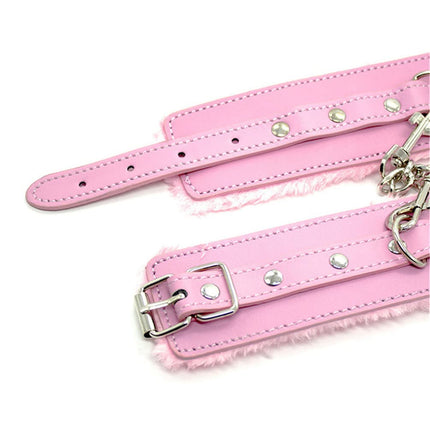 Hanyi PU Leather Handcuffs SM Sex Restraints Sex Toy for Couples (Pink)