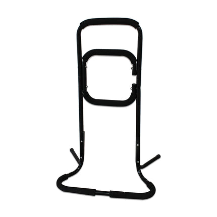 Standing and sitting aid, support frame with 3 handles, secure stand, metal, load capacity up to 120 kg, easy to transport, black