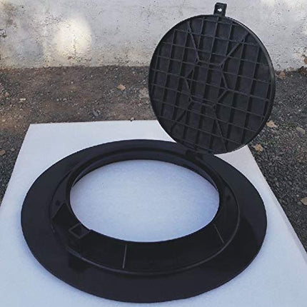 Varile 1100mm XXL plastic manhole cover | universal manhole cover | cistern cover (black)