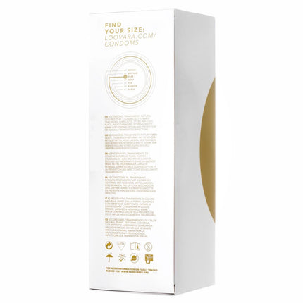 Loovara Condoms with Lubricant 42 Pieces - Size XL 60 mm - Condoms for more fun and pleasure during sex - Vegan, Fair Rubber, Transparent-Natural Colors with Reservoir - XXL Box