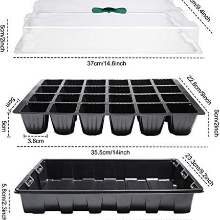 Richaa 5 pieces 120 cells cultivation set mini cultivation greenhouse small plants indoor greenhouse cultivation set cultivation tray with lid room greenhouse windowsill for indoor
