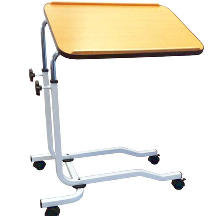 FabaCare side table, height-adjustable bedside table, nursing table on casters, very stable, table for bed with tilt, angle adjustable, brown