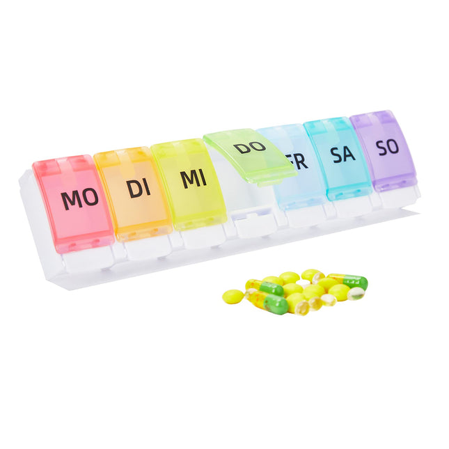 GeekerChip 7-day pill box, 7-day pill box, easy to open, convenient and comfortable (German version)