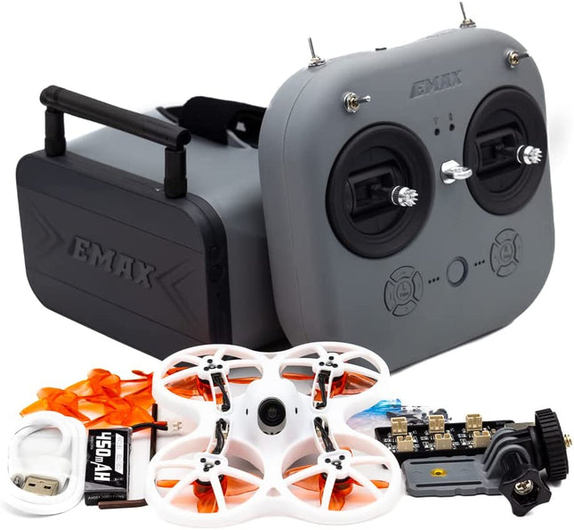 EMAX FPV Drone EZ Pilot Pro RTF Kit, First Person View Drones with 1200TVL E01 Camera, 25-100-200 VTX Switchable, Mini Drone with Goggles and E8 Radio Transmitter for Kids Adults and Beginners