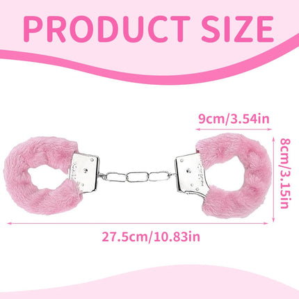 EIHI Pink plush handcuffs, handcuffs for bondage, handcuffs key, handcuffs for SM, for cosplay, party accessories (Pink)