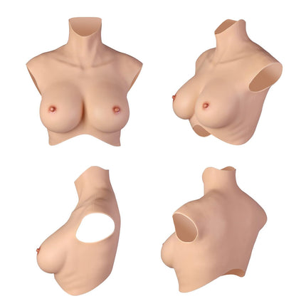 CRRCLSY Silicone Breast Forms Realistic Fake Breasts Breastplate False Boobs for Cosplay Crossdresser Drag Queen (Cream, B Cup Silicone Filler) (Cream, C Cup Silicone Filler)