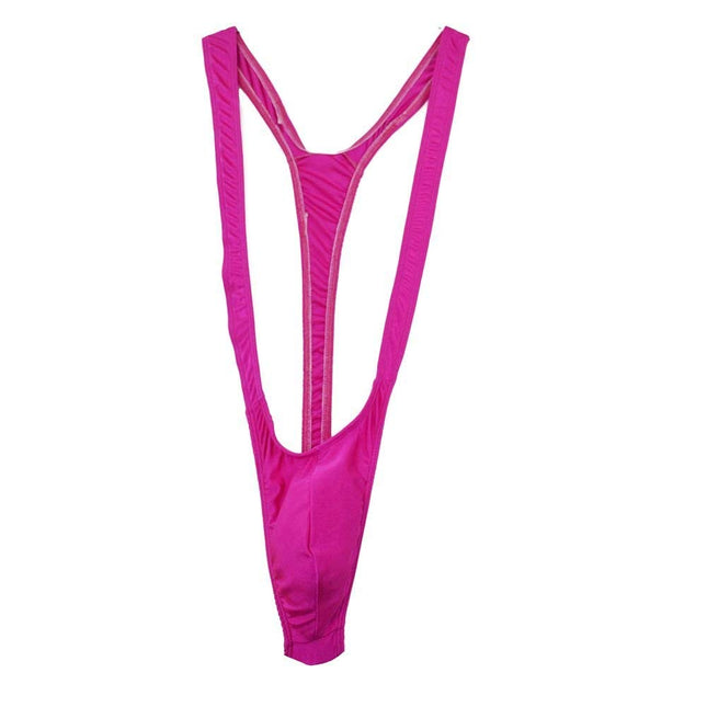 Creamlin Adjustable Men's Borat Style V Sling Stretch Sexy Underwear Suspenders Body Strap Thongs Bodysuit (Rose)