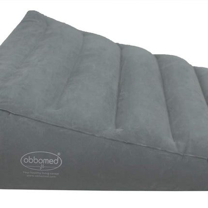 ObboMed HR-7620, practical air valve for easy inflation/deflation, durable, inflatable bed wedge pillow with velour surface for sleeping, traveling, vacation; inflated size M: 61