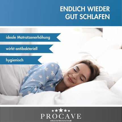 PROCAVE bed wedge | wedge-shaped foam cushion | breathable mattress riser | Made in Germany | Aloe Vera double-cloth cover | 160 cm x 45 cm x 15/1 cm