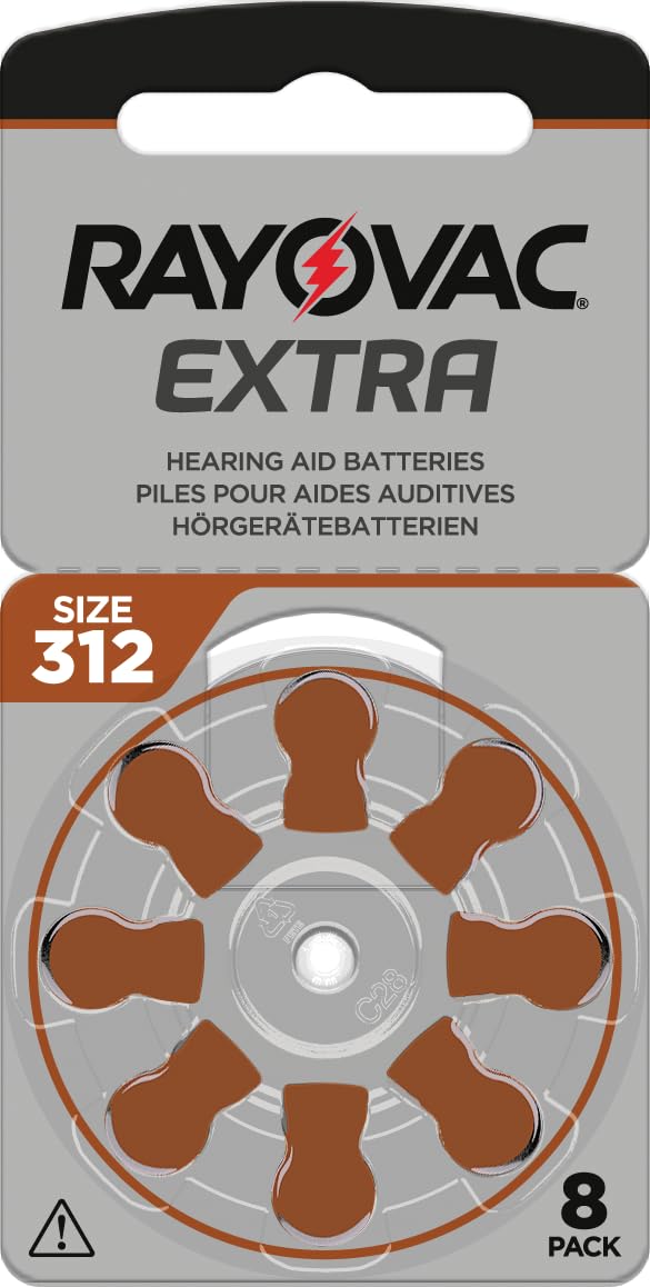 80 x RAYOVAC Extra Hearing Aid Batteries Type 312 - PR41 - Color Code Brown - 1.45 Volt - 80 Pieces (10 x 8 Batteries)