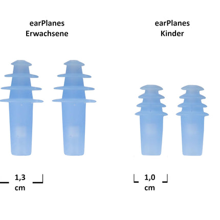 EarPlanes Adults – Earplugs for pressure equalization in airplanes, helps avoid pressure and ear pain while flying, 2 pieces