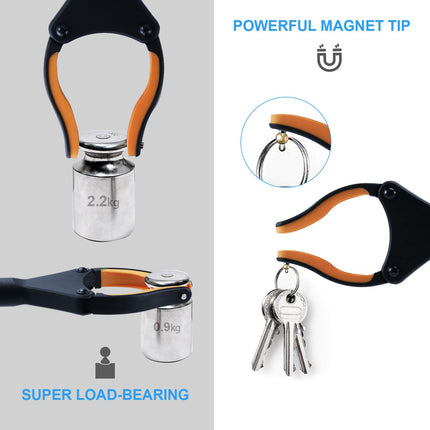 Feelhap 2 Pack Foldable Grabbers, 112cm Grabbers for Seniors with Magnetic Tips, 90° Rotatable Grabber Garbage Tongs Grabber, Garden Grabber Telescopic Grabber Long Grabber Tool Grabber Aid for People