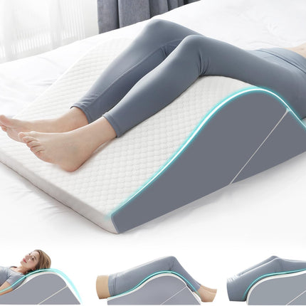 2PCS Leg Elevation Wedge Pillow for Sleeping, Leg Wedge Pillow after Knee Replacement after Surgery, Leg Wedges for Elevation for Swelling, Circulation, Adjustable 3-in-1 Height Foam Pillow Wedge