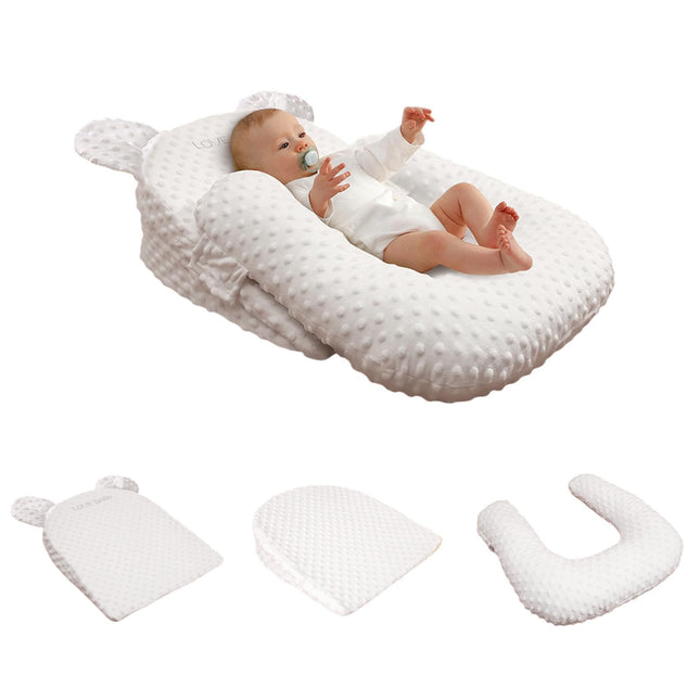Wedge Pillow Anti Reflux Pillow, 3-Piece Inclined Wedge Pillow for Bed, Bassinet - U-Shaped Positioning Pillow Side Support Pillow with Memory Foam, Washable Nursing Pillow Triangle Pad Non-Slip Pads (B2)