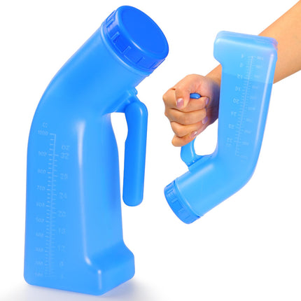 Urinal Bottle Portable Urinal Toilet Male Plastic Pee Bottle 1L Urinal Bottles with Screw Cap Wee Potty for Travel Tent Camping Emergency