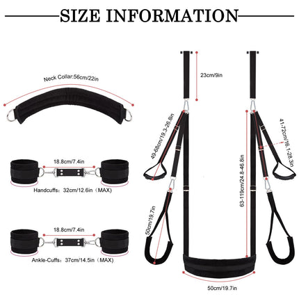 2024-New love swing sex swing door swing, versatile bondage set, handcuffs sex bed, love swing sex furniture + whip + SM eye mask, BDSMs toy hard, bondage sex set