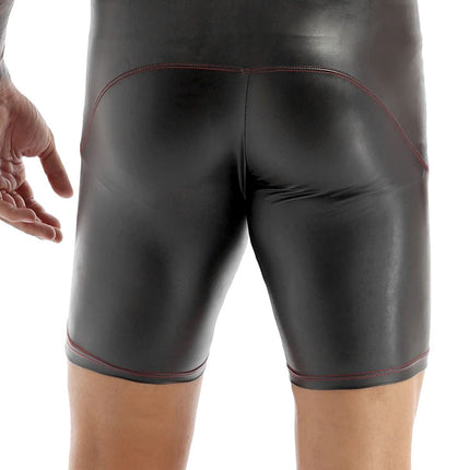 iEFiEL Men's Boxer Shorts Underpants Briefs Pants Hipster Patent Leather Wetlook Men's Underwear Black ML XL XXL Black XXL