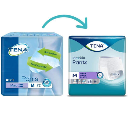 Tena Maxi diapers, for hip size: 80-110 cm, size: M, 4 packs of 10 each