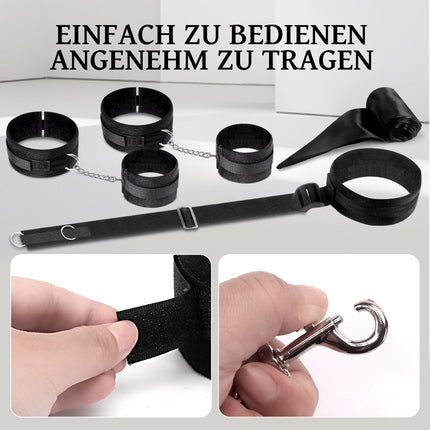 BDSM Bondage Sex toys for couples, Sex Bondage Set SM Kit Fetish Set Adjustable Handcuffs Ankle Cuffs Bed with Blindfold Wrist Neck Cuffs Sex toys for women Extreme