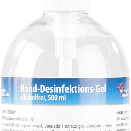 newgen medicals hand sanitizer: Set of 3 hand sanitizer gels in a dispenser, alcohol-free, 500 ml each (hand sanitizer, rapid disinfection, soap dispenser)