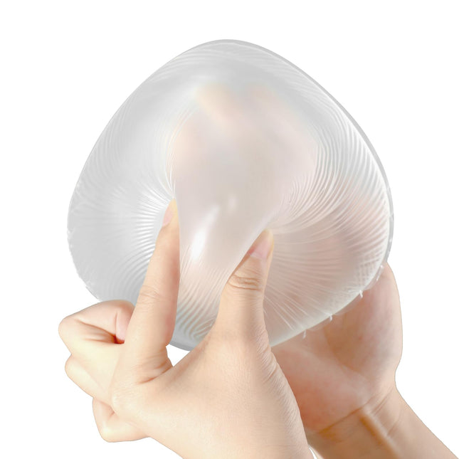 ONEFENG Mastectomy Silicone Prosthesis for Women, Triangle Breast Form Concave Prosthesis Silicone Breasts Bra Pad Enhancer Inserts Cup C (1 Piece)