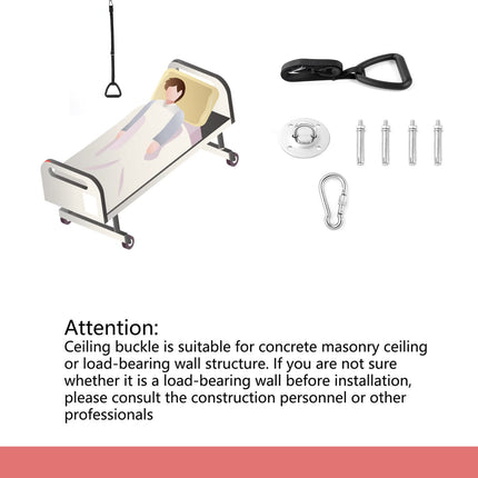 lqwidyf Bed Trapeze for the Elderly, Step Ladder, Bed, Helps Pull-Up Handles for the Disabled, Ceiling Mounted Trapeze for Bed Mobility Transfer, Suitable for Hospital, Bedroom, Bed, Mobile