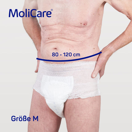 MoliCare Premium Mobile Disposable Pants: Discreet use for incontinence for women and men; 10 drops, size M (80-120 cm hip circumference), 14 pieces