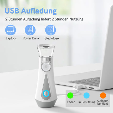 Inhaler, JOSSIS Ultra Quiet Inhaler for Adults and Children, Particle Size 1-5µm, Adjustable Spray Mist, Rechargeable Inhaler