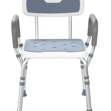 Akriva Comfort Shower Seat with Backrest - Height-Adjustable Bath Stool - Non-Slip Shower Seat - Shower Stool with Shower Head Holder (Comfort Plus)