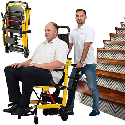 WOLWES Electric Stairlift Wheelchair for Elderly People, Aluminum Alloy Yellow