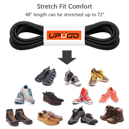 UpUGo 1 Pair of No-Tie Shoelaces, Elastic Shoelaces, One Size Fits All for Adults