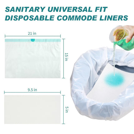 Toilet bags with absorbent pads Portable toilet bags Disposable commode toilet pads Bedpan pads 20 pieces Toilet pads with 20 absorbent pads