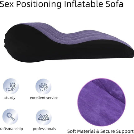 Sex Pillow Inflatable Sex Pillow PVC Flocking Sex Chair Travel Pillow Magic Pillow Body Support Pillow, Used for Couples Positioning, Deeper Position